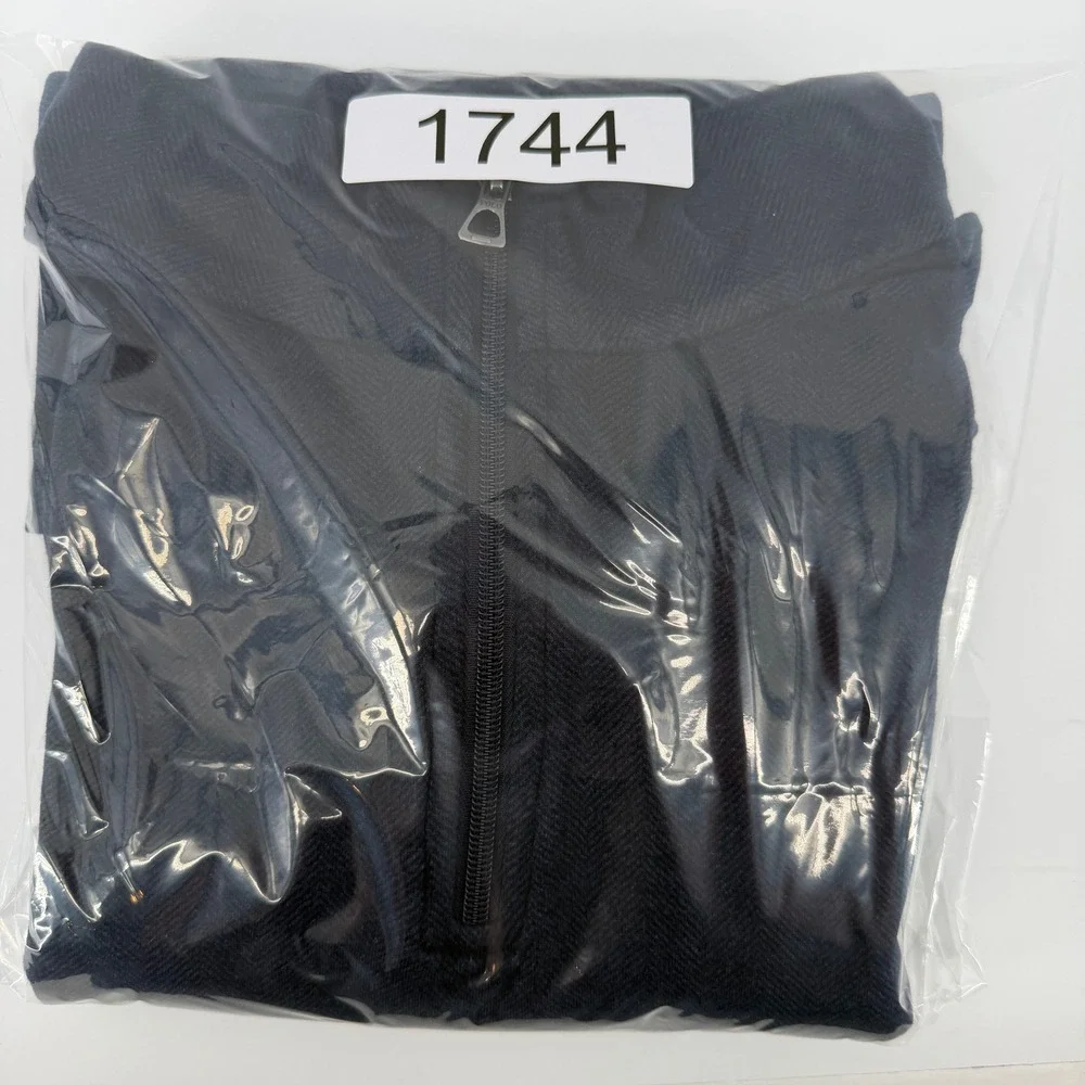 Polo Ralph Lauren Pullover Mens XXL Navy Blue Herringbone Quarter Zip Mock Neck‎